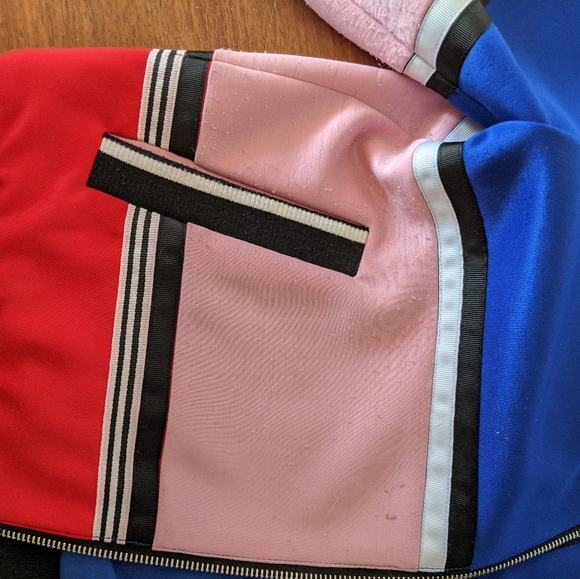 UNREAL Varsity Baseball Jacket Pink Athletic - Picture 7 of 8